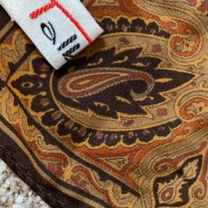 Talbots 100% Silk Brown Black Leopard Paisley Scarf 26” Square